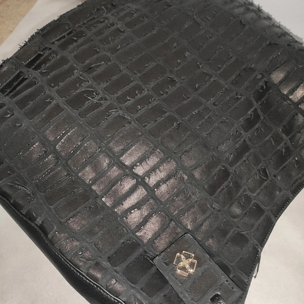 DESMO Large Croc Effect Leather Carrie Hobo